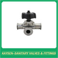 Sanitary 3 Way Membrane Valves Tri Clamp Ends